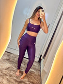 Cropped Dry Fit Verde + Conjunto Calça Legging Azul