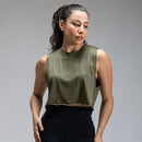 Cropped Dry Fit Verde + Conjunto Calça Legging Azul