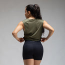 Cropped Dry Fit Verde + Conjunto Calça Legging Azul