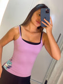 Macacão longo+ regata lilás