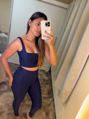 Conjunto azul + blusa em tule branca